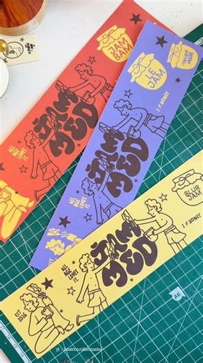 making jam labels with cool colors