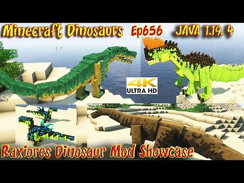Raxiores Dinosaur Mod Showcase JAVA 1.19.4 4K60FPS Minecraft Dinosaurs Ep656