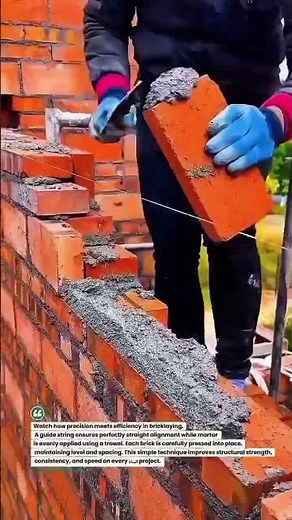 Perfect Brick Alignment Hack for Strong Walls 🧱 #Masonry #Construction #DIY