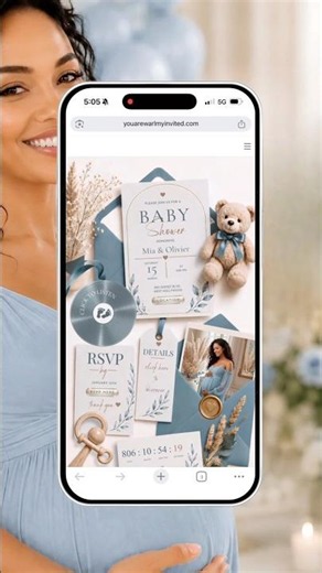 Baby in Bloom Baby Shower Invitation Website | Clickable Envelope & RSVP
