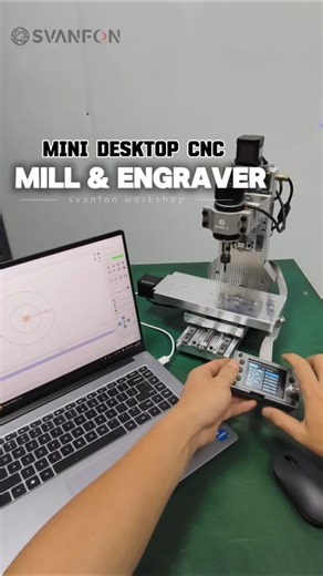 SVANFON Mini Desktop CNC Mill&Engraver,Compact Benchtop CNC Router, Portable DIY CNC Milling Machine