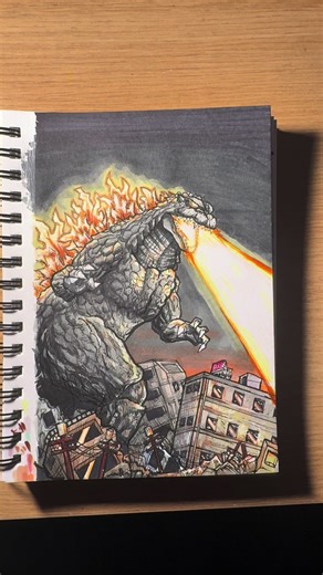 Replying to @Fugitive_Predador13y Goji 2000 has a perfect design 🔥 #godzilla #art #drawing #monsterverse #kaiju
