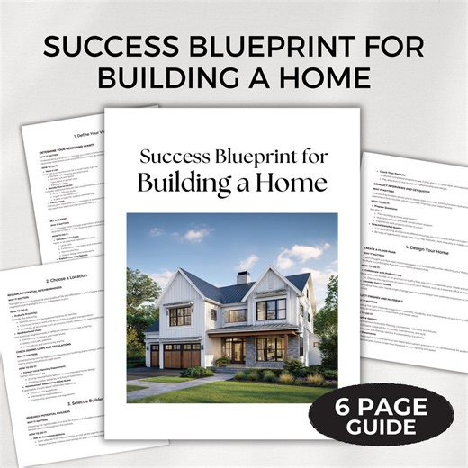 Home Building Guide First Time Builder Resource Digital Download Construction Blueprint Custom Home Planning Process Step Template Complete - Etsy