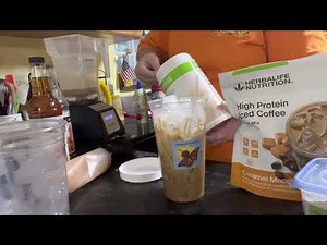 How to make Herbalife Iced Coffee - Caramel Macchiato Protein Iced Coffee