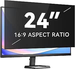 24 Inch Privacy Screen for 16:9 Widescreen Monitor, Eye Protection Anti Glare Blue Light Computer Monitor Privacy Filter