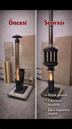 Revize Pelet Soba ile Atölyede Konfor | Saatte 1 Kg Pelet Tüketimi 🔥#reklam