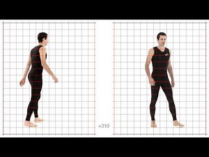 Athletic Male Walk Dazed - Grid Overlay. Animation Reference Body Mechanics