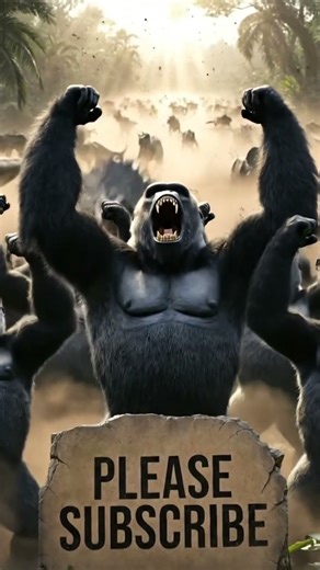 Gorilla Army Wins! Dinosaurs Run Away 🦍🦖 | Epic CGI Battle (Please Subscribe)"#edit #animals #usa