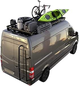 Front Runner Slimline II Roof Rack Kit Tall Compatible with Mercedes Benz Sprinter 2Gen/3Gen 170"/L3/LWB Wheelbase w/o OEM Tracks (2006-Current)