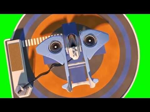 Green Screen Futuristic Spaceship Takes Off and Flies Away - Footage PixelBoom