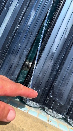 Cover split from twisting up in the pit, limit switch failure and overfilled pool from the heavy rain causes the cover to catch on the lid and twisting up. All good now! #poolcover #poolmaintenance #poolfix #poolrepair