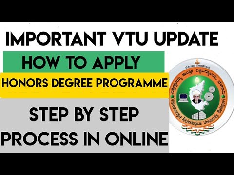 VTU UPDATE | How To Apply for Honors Degree Programme for the academic year 2020-21