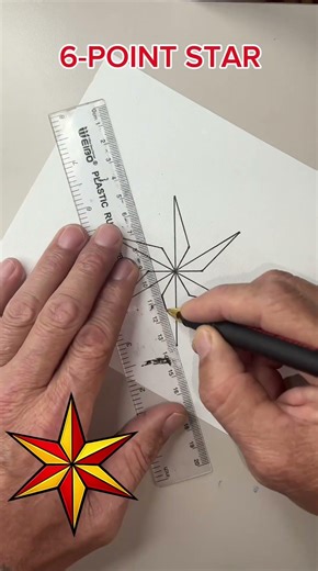 Easy 3-Point Star Drawing ⭐Satisfying Art #shorts #art #arttutorial #easydrawing #drawing #howtodraw