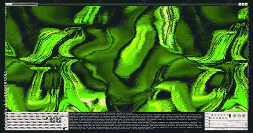 Bio-Tech HUD Interface with Acid Green Organic Liquid Waves and Scientific Data Panels