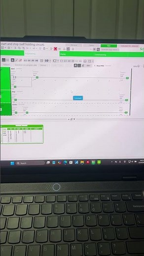 Modicon PLC Motor start and stop ladder logic with self holding circuit #plc #electronic