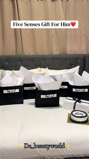 Making Him happy doesn’t cost much❤️❤️❤️ Taste—Asorted snacks. And Cake Sight..Diary set …light plaque Smell..Perfume.. Sound…Headphones Touch…boxers..cap…slippers #creatorsearchinsights Every sense… a reminder of how much he means to me. #5SensesGi#5SensesGifti#GiftForHimdGiftIdeas #RomanticGiftIdeas