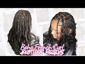Boho French Curl Knotless Braids Tutorial | Beginner-Friendly, Lightweight & Full Install