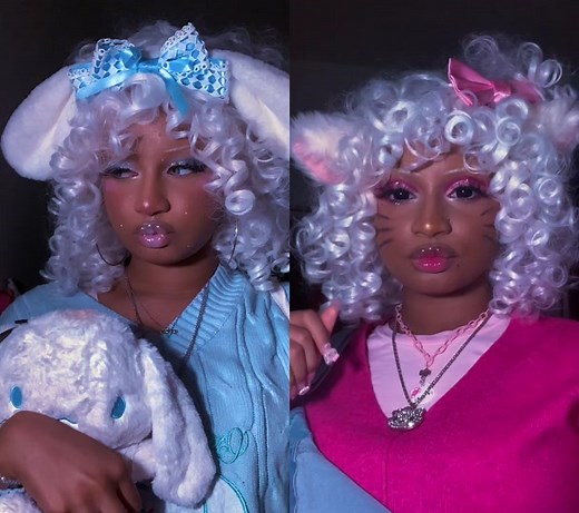 Black Cosplayer Duet with Cinnamoroll and Hello Kitty Characters