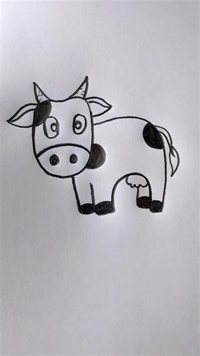 Cow Drawing step by step, #art #drawing #easydrawing #drawingtutorials #art #shorts #tranding