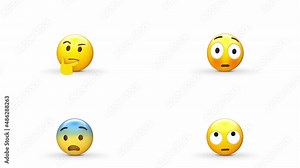 Set of Thinking Emoji Loop and transparent background in alpha 32bit ProRes