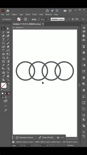 Audi Logo Design in Adobe Illustrator | Step by Step Tutorial