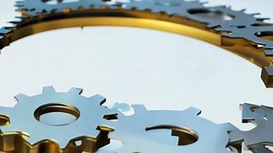 Download Animated gears and cogs turning together, representing teamwork and collaboration in a business setting. for free