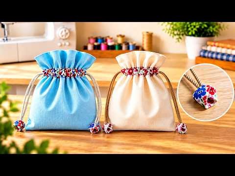 えっ、裏地なしでこんなにきれい♡簡単すぎる巾着袋の作り方