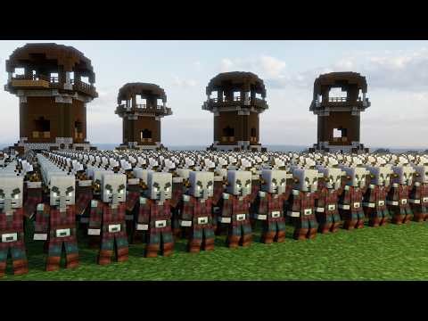 MASSIVE PILLAGER ATTACK! - Villagers VS Pillagers (Minecraft Animation)