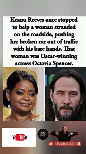 KEANU REEVES HELPS STRANDED OCTAVIA SPENCER THEN RIDES OFF LIKE A REAL-LIFE ANGEL TRUE HERO.#shorts"