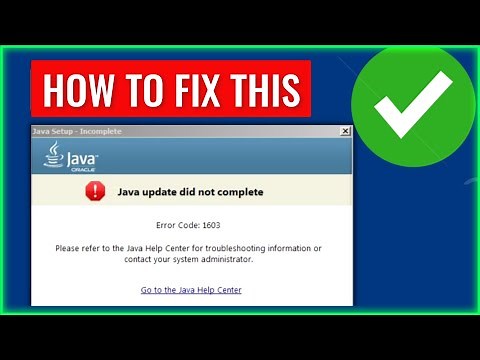 FIX JAVA ERROR CODE 1603 (2024) | How to Fix Java Install Did Not Complete Error Code 1603 (FIXED)