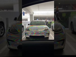 Holographic Silver Tesla Model 3 - Coolest Looking
