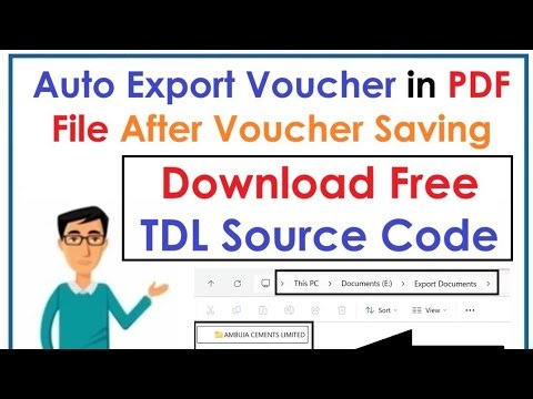 (Download Free TDL Source Code) Auto Export Voucher in PDF File After Voucher Saving in Tally Prime