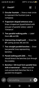 Circular fountain → Draw a neat circle to represent the fountai... | Filo