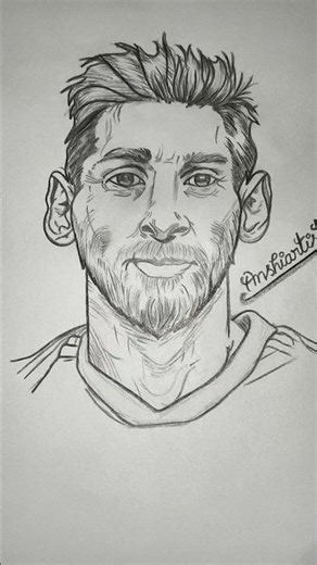 Drawing Lionel Messi Face | Realistic Pencil Art | Football Legend #Shorts