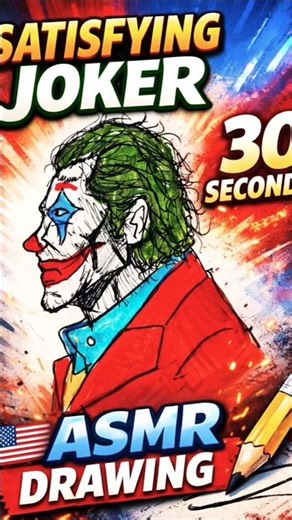 Satisfying Joker Drawing ASMR ✍️ | Relaxing Art in 30 Seconds 😮 #Shorts