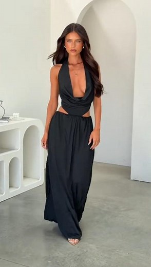 The Perfect🥀 Oir SORAYA Maxi Dress In Black🖤 #fashion #model #beauty #style #outfit #shorts