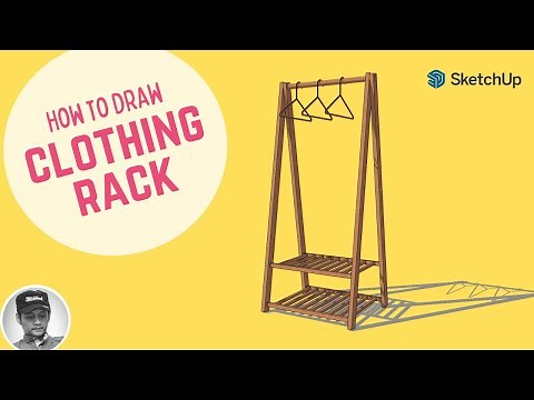 Simple Clothing Rack in 7 minutes | Sketchup Tutorial