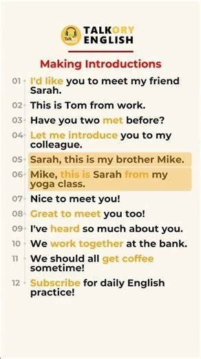12 English Phrases to Introduce People (Beginner) #learnenglish #dailyenglish #easyenglish