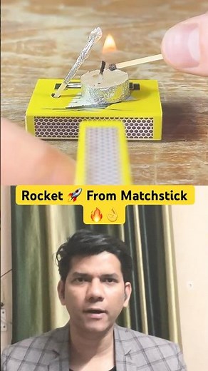 Matchstick Se Banaye Rocket! 🔥 | Easy DIY Experiment With Aluminum Foil 🚀 #rocket #fireworks #diy