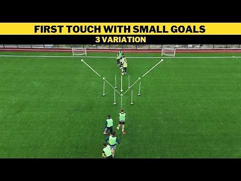 First Touch with Small Goals | 3 Variations | Football/Soccer Training