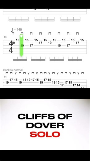 Cliffs of Dover Guitar Solo 🎸 | Tabs On Screen