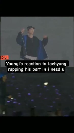 suga sweet reaction when taehyung was singing his part ☺ #suga