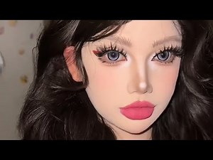 Living Doll Makeup Tutorial 👁️ Hyper-Real Face, Big Eyes & Perfect Skin