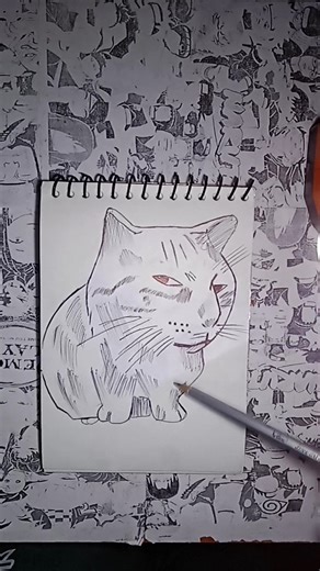 draw cat meaw #anime #nezuko #animedrawing #demonslayer