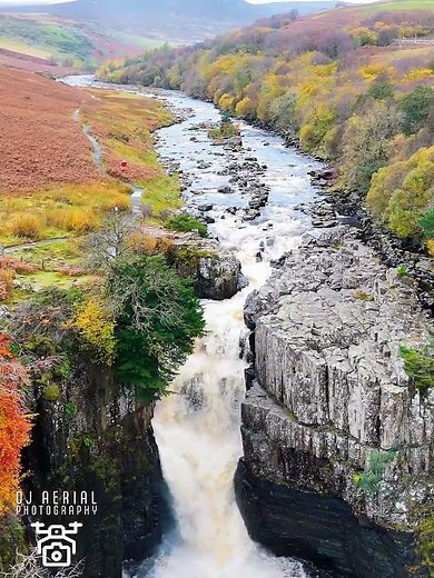 High Force Waterfall: A Stunning Aerial Journey Over Teesdale’s Iconic Wonder 🌊✨