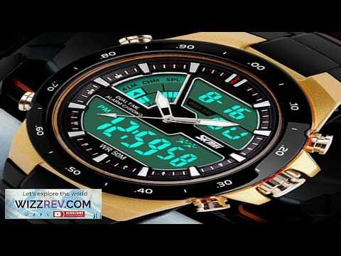 DUAL TIME 5ATM Waterproof Military S SHOCK LED Digital Alarm Sports Wrist Watch