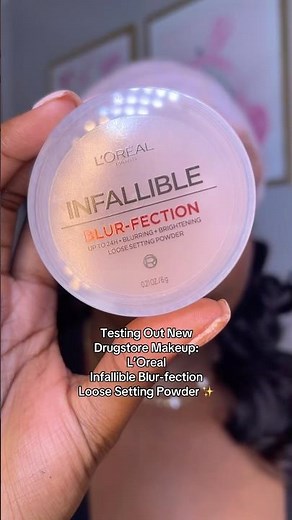 L’Oreal Infallible Blur-fection loose setting powder in the shade medium deep translucent! #loreal
