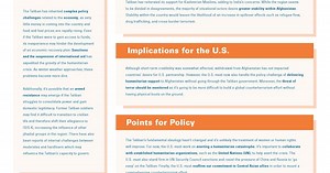 Wilson Memo: U.S. Withdrawal from Afghanistan and the Taliban Takeover