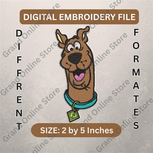 Scooby Dog Embroidery, Cartoon Puppy Design, Pet Pattern, Kids Character Stitch File, Animal Artwork - Etsy