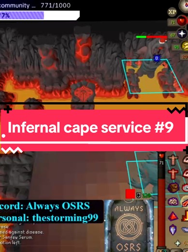 Servicio de infernal cape número 9🤯 Infernal cape service number 9🤯 #oldschoolrunescape #osrstiktok #osrs #inferno